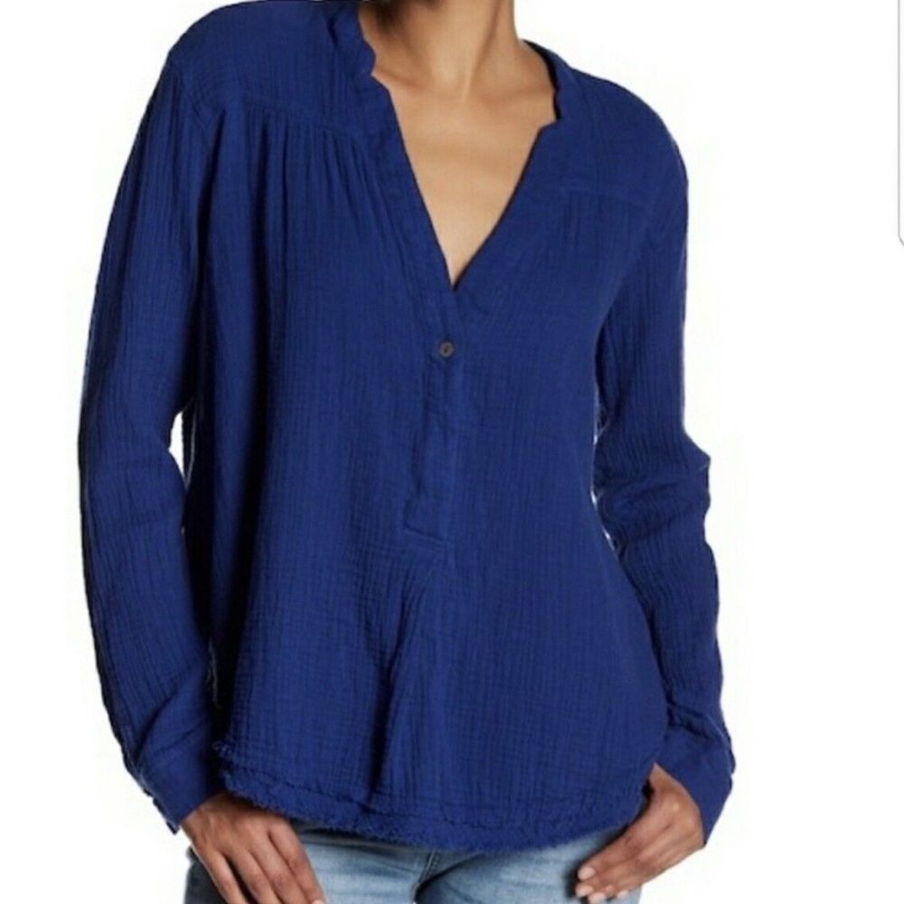 Free People Changing Horizons Oversized Top in Sapphire Blue Size XS NWOT